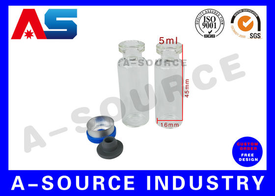 Lọ thủy tinh 5ml Lọ thủy tinh nhỏ với nút cao su và nắp nhựa nhôm 13# cho Peptide / Sarms