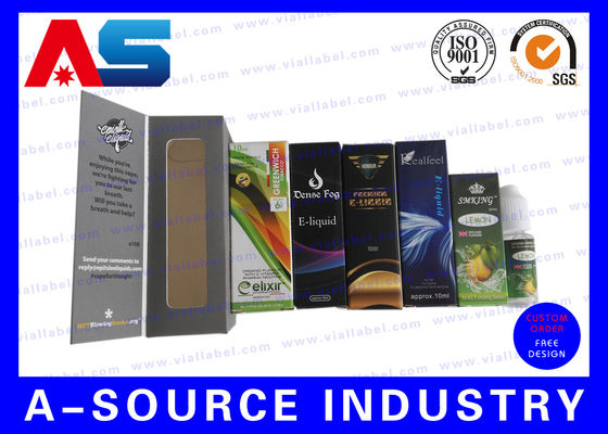 30ml Box Print e liq-uid Custom Small Packaging Boxes With Clear Window With Free Design Black Matt Finish Các hộp đóng gói nhỏ với cửa sổ rõ ràng với thiết kế tự do