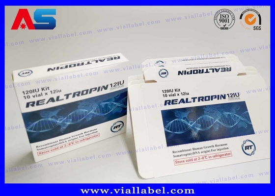 Thiết kế dược phẩm in Somatropina Hcg 2ml Vial Box Packaging With Label Bodybuilding Paper Packaging Box