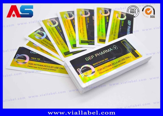 Nhãn nhãn chai 10ml Holographic Strong Adhesive Peptides Nhãn nhãn chai dược phẩm 25x60mm