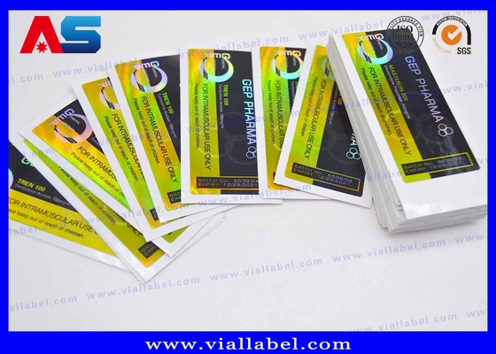 Nhãn nhãn chai 10ml Holographic Strong Adhesive Peptides Nhãn nhãn chai dược phẩm 25x60mm