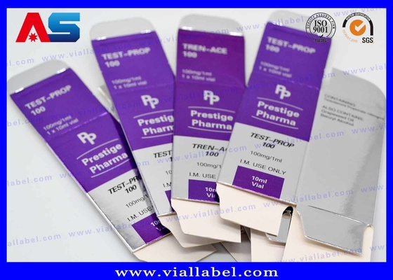 Hộp đóng gói chai 10ml tùy chỉnh với in giấy bạc kim loại cho gói dược phẩm