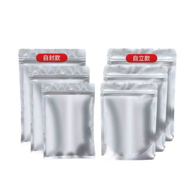 túi nhựa nhôm MOQ 100pcs nhôm bạc Zip khóa túi cho 50 viên