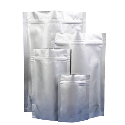 túi nhựa nhôm MOQ 100pcs nhôm bạc Zip khóa túi cho 50 viên