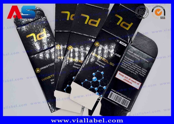 Hộp giấy bảng vàng bóng màu đen Tiêu chuẩn in ấn dầu tiêm 10ml hộp lọ