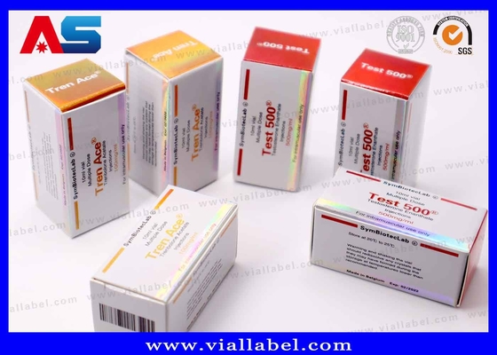 10ml Vial Box Test 500 Laser Holographic Logo Waterproof Glossy Varnishing tùy chỉnh