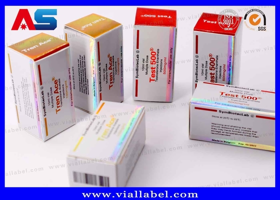 Lưu trữ bìa giấy in 10ml Hộp Vial với nắp Bodybuilding Gel Bảng vàng Bao bì Bảng vàng / hiệu ứng hologram