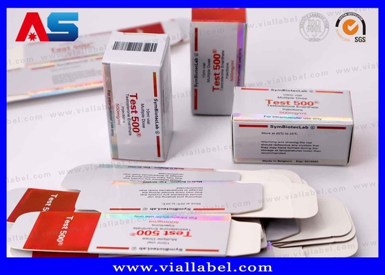10ml Vial Box Test 500 Laser Holographic Logo Waterproof Glossy Varnishing tùy chỉnh
