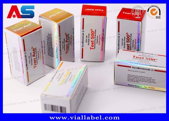 10ml Vial Box Test 500 Laser Holographic Logo Waterproof Glossy Varnishing tùy chỉnh