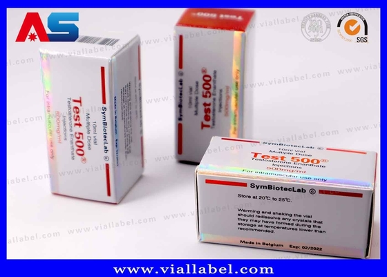10ml Vial Box Test 500 Laser Holographic Logo Waterproof Glossy Varnishing tùy chỉnh