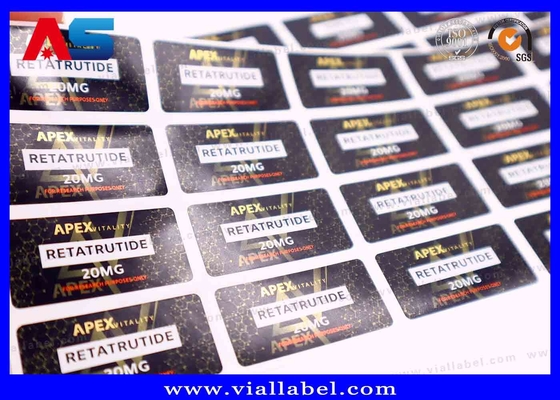 Nhựa nhãn chai peptide tùy chỉnh với nhãn dán dầu tiêm cho Retatrutide