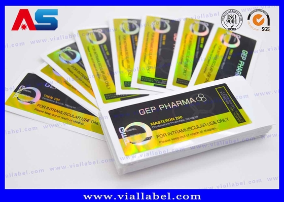 Vàng / bạc giấy dán 5ml nhãn chai peptide in Matt Lamination Vial nhãn dán cho dược phẩm