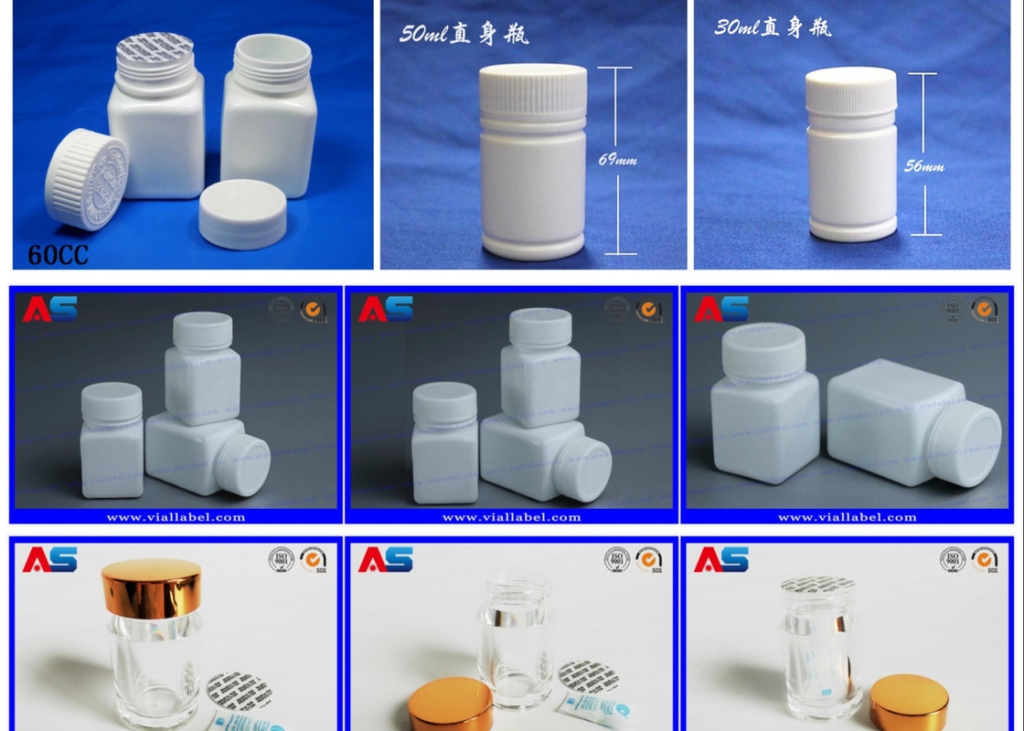 Khóa vít chống trẻ em Các bình thuốc nhựa nhỏ màu trắng cho viên nang