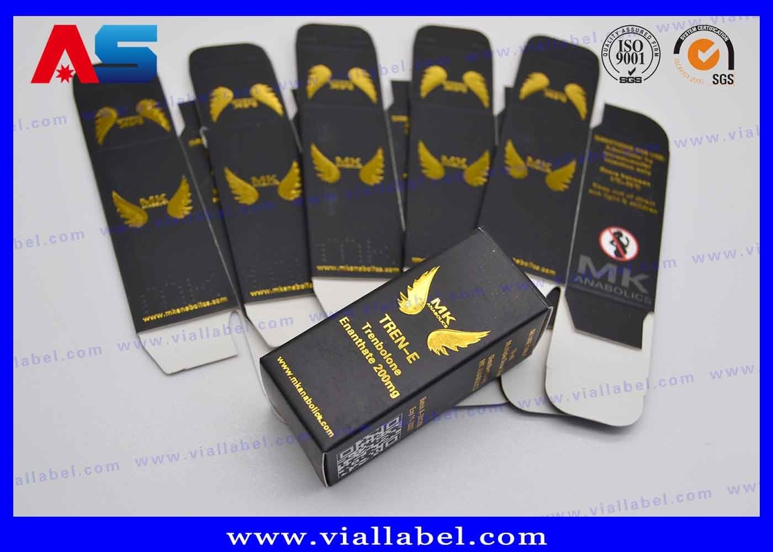 Thiết kế cơ bắp Matt Black Gold Foil Vial Box Carton 10ml 20ml hộp đóng gói thuốc