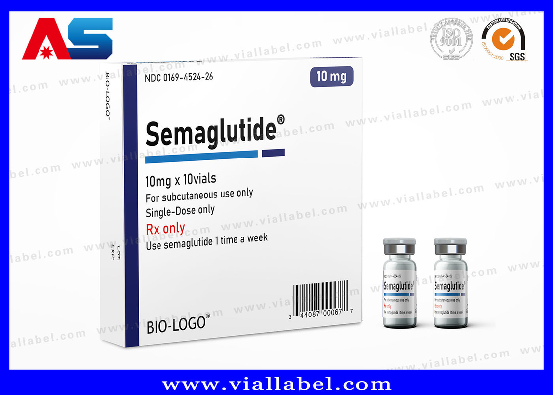 Các hộp giấy chai thủy tinh được tùy chỉnh Ampoule / Vial For Semaglutide 2mg Package Free Design