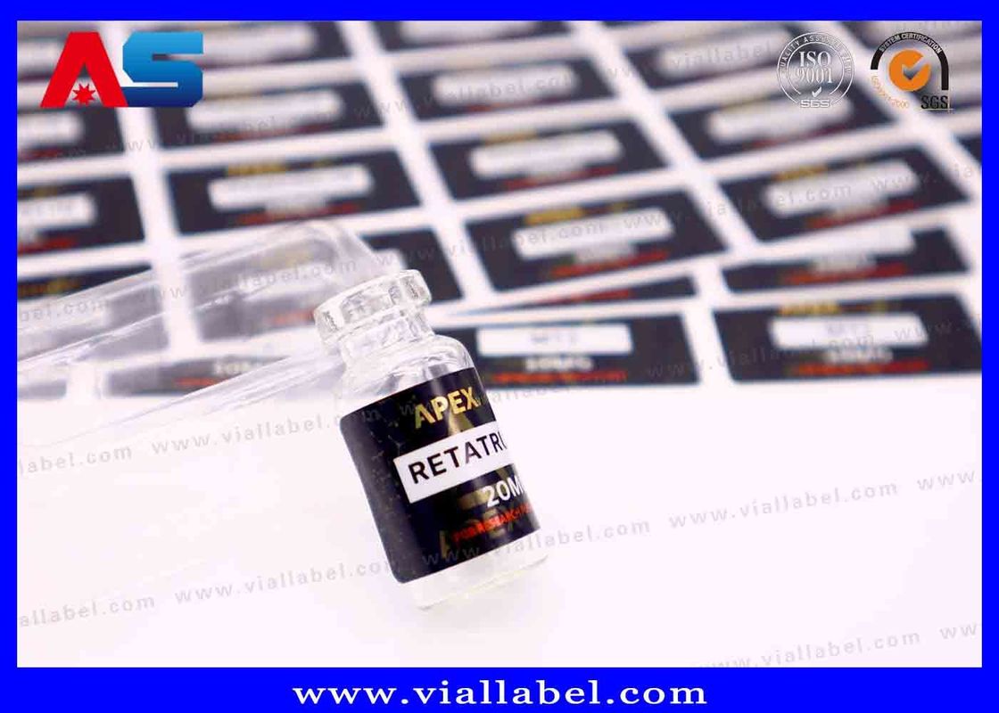 Nhãn chai nhỏ phim ngọc trai trắng cho nhãn dán dầu tiêm, In nhãn dán lọ Hcg Logo tùy chỉnh