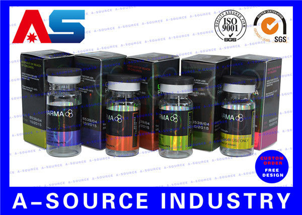 Lưu trữ thuốc 10ml Vial Box Bodybuilding Thẻ dán bằng laser Hologram với nhãn dán hộp giấy enanthate