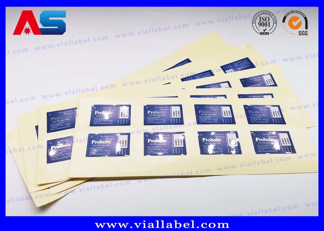Vàng / bạc giấy dán 5ml nhãn chai peptide in Matt Lamination Vial nhãn dán cho dược phẩm