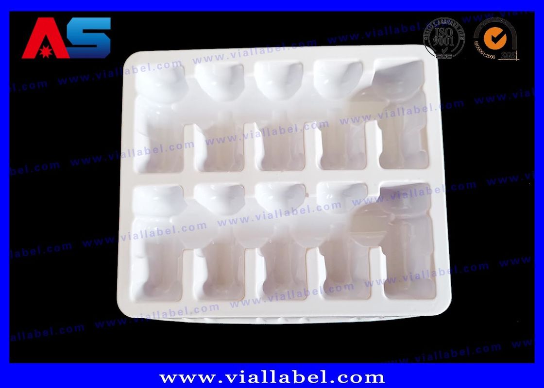 Thuốc thuốc trắng 60C PVC Blister Tray Of 10 2ml Vials pharmacy blister packaging