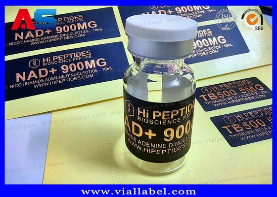 NAD+Labels, Metallic Gold Embossed Peptide Bottle Sticker,Small Bottle Label Injection Oils Stickers