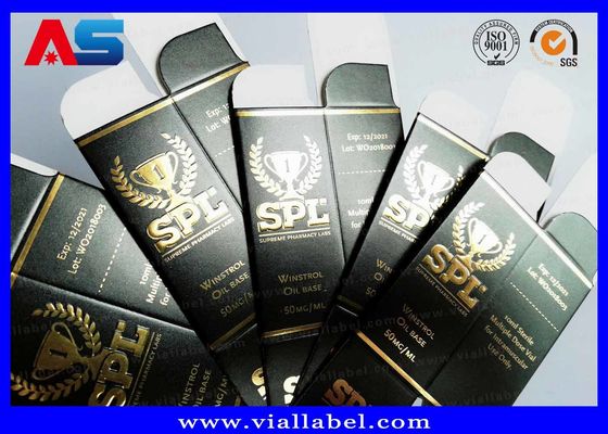 Máy tính bảng Winstrol Giấy Hộp vuông In Dập Lá Goid Dập nổi / Hộp thuốc tùy chỉnh